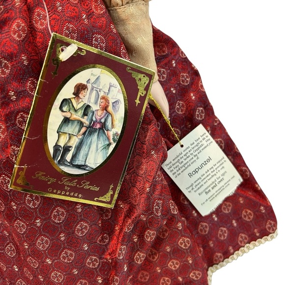 Vintage Rapunzel Doll Geppeddo Fairy Tale Series Porcelain Red 16" Tall - Picture 4 of 9